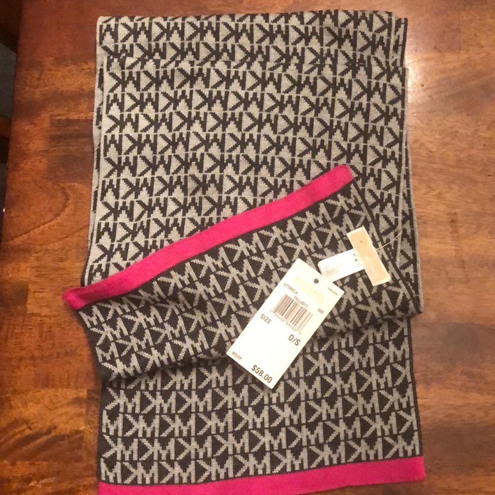 NWT Michael Kors Dark & Light Gray with pink trim